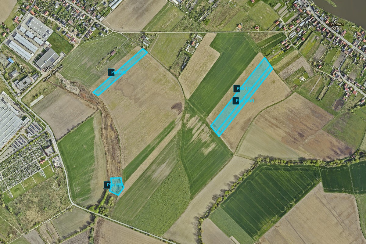 Satellite overview of all A4Corridor plots